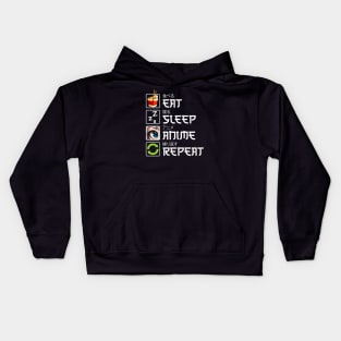 Eat Sleep Anime Repeat - anime lover gift idea birthday christmas kawaii chibi funny ramen sushi lover japanese gifts for men women girls kids Kids Hoodie